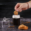 Crystalia Handmade Glass Coffee Mug with Cookie Tray